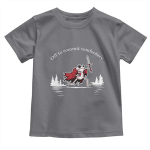 Off To Commit Tomfoolery Toddler T Shirt Frog Coffee Lover Gift TS12 Charcoal Print Your Wear