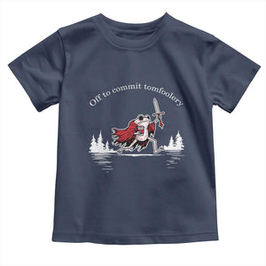 Off To Commit Tomfoolery Toddler T Shirt Frog Coffee Lover Gift TS12 Navy Print Your Wear