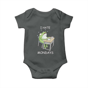 Funny Office Frog Baby Onesie I Hate Mondays TS12 Dark Heather Print Your Wear
