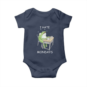 Funny Office Frog Baby Onesie I Hate Mondays TS12 Navy Print Your Wear