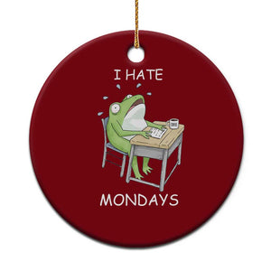 Funny Office Frog Ceramic Ornament I Hate Mondays TS12 1pc Red Print Your Wear
