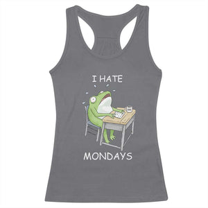 Funny Office Frog Racerback Tank Top I Hate Mondays TS12 Charcoal Print Your Wear