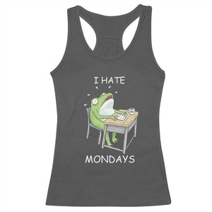 Funny Office Frog Racerback Tank Top I Hate Mondays TS12 Dark Heather Print Your Wear