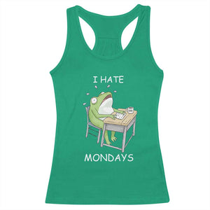 Funny Office Frog Racerback Tank Top I Hate Mondays TS12 Irish Green Print Your Wear