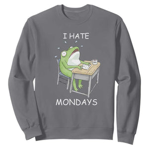 Funny Office Frog Sweatshirt I Hate Mondays TS12 Charcoal Print Your Wear