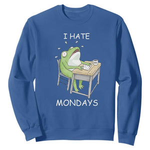 Funny Office Frog Sweatshirt I Hate Mondays TS12 Royal Blue Print Your Wear