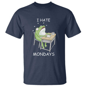 Funny Office Frog T Shirt I Hate Mondays TS12 Navy Print Your Wear