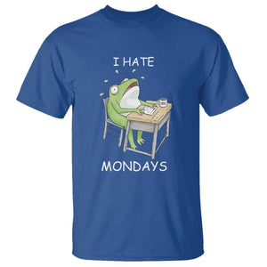 Funny Office Frog T Shirt I Hate Mondays TS12 Royal Blue Print Your Wear