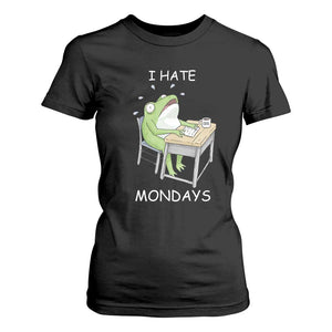 Funny Office Frog T Shirt For Women I Hate Mondays TS12 Black Print Your Wear