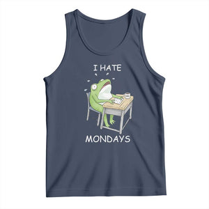 Funny Office Frog Tank Top I Hate Mondays TS12 Navy Print Your Wear