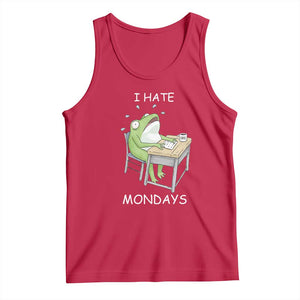 Funny Office Frog Tank Top I Hate Mondays TS12 Red Print Your Wear