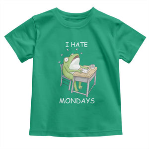 Funny Office Frog Toddler T Shirt I Hate Mondays TS12 Irish Green Print Your Wear