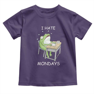 Funny Office Frog Toddler T Shirt I Hate Mondays TS12 Purple Print Your Wear