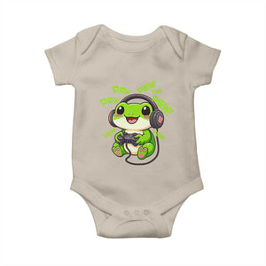 Funny Frog Playing Video Game Gift Baby Onesie TS12 Sand Print Your Wear