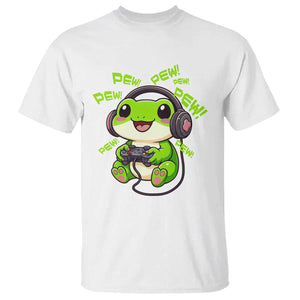 Funny Frog Playing Video Game Gift T Shirt TS12 White Print Your Wear