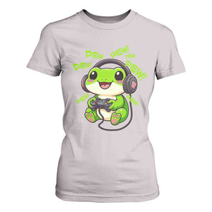 Funny Frog Playing Video Game Gift T Shirt For Women TS12 Ice Gray Print Your Wear