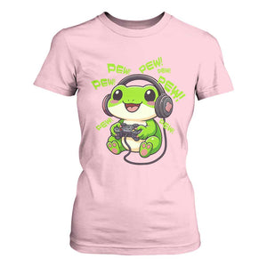 Funny Frog Playing Video Game Gift T Shirt For Women TS12 Light Pink Print Your Wear