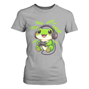 Funny Frog Playing Video Game Gift T Shirt For Women TS12 Sport Gray Print Your Wear