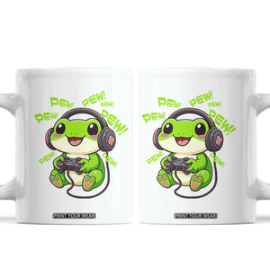 Funny Frog Playing Video Game Gift Coffee Mug TS12 White Print Your Wear