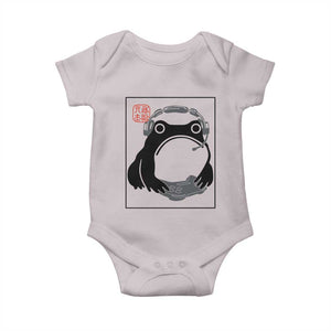 Grumpy Frog Gamer Japanese Ink Painting Baby Onesie TS12 Ice Gray Print Your Wear