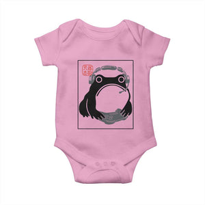 Grumpy Frog Gamer Japanese Ink Painting Baby Onesie TS12 Light Pink Print Your Wear
