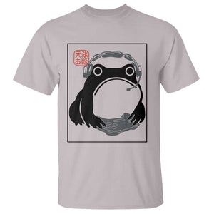 Grumpy Frog Gamer Japanese Ink Painting T Shirt TS12 Ice Gray Print Your Wear