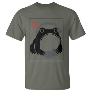 Grumpy Frog Gamer Japanese Ink Painting T Shirt TS12 Military Green Print Your Wear