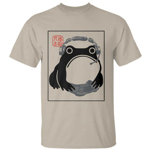 Grumpy Frog Gamer Japanese Ink Painting T Shirt TS12 Sand Print Your Wear