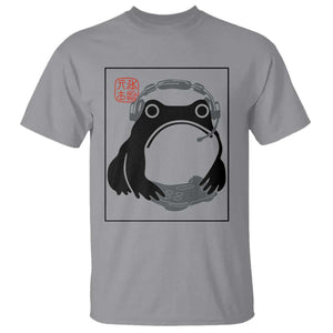 Grumpy Frog Gamer Japanese Ink Painting T Shirt TS12 Sport Gray Print Your Wear