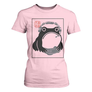 Grumpy Frog Gamer Japanese Ink Painting T Shirt For Women TS12 Light Pink Print Your Wear