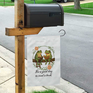 It Is A Good Day To Read A Book Garden Flag Frog Book Lover TS12 Print Your Wear