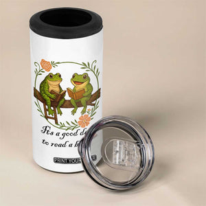 It Is A Good Day To Read A Book 4 in 1 Can Cooler Tumbler Frog Book Lover TS12 Print Your Wear