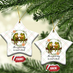 It Is A Good Day To Read A Book Ceramic Ornament Frog Book Lover TS12 Print Your Wear