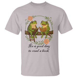 It Is A Good Day To Read A Book T Shirt Frog Book Lover TS12 Ice Gray Print Your Wear