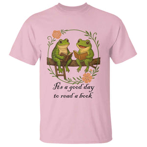 It Is A Good Day To Read A Book T Shirt Frog Book Lover TS12 Light Pink Print Your Wear