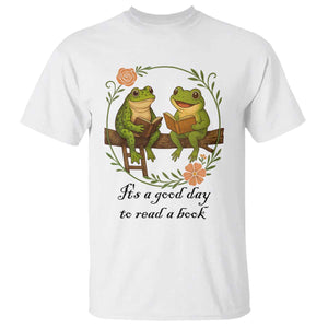 It Is A Good Day To Read A Book T Shirt Frog Book Lover TS12 White Print Your Wear