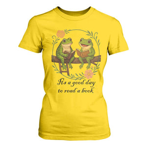 It Is A Good Day To Read A Book T Shirt For Women Frog Book Lover TS12 Daisy Print Your Wear