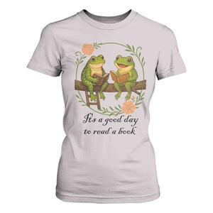 It Is A Good Day To Read A Book T Shirt For Women Frog Book Lover TS12 Ice Gray Print Your Wear