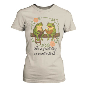It Is A Good Day To Read A Book T Shirt For Women Frog Book Lover TS12 Sand Print Your Wear