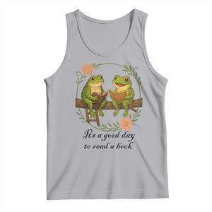 It Is A Good Day To Read A Book Tank Top Frog Book Lover TS12 Athletic Heather Print Your Wear