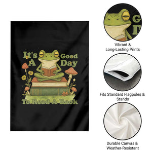 It Is A Good Day To Read A Book Garden Flag Funny Frog Reading TS12 Print Your Wear