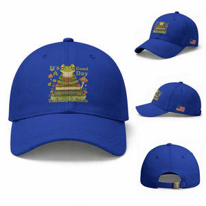 It Is A Good Day To Read A Book Baseball Cap Funny Frog Reading TS12 Baseball Cap Universal Fit Royal Blue Print Your Wear