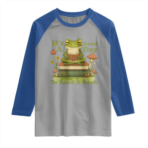 It Is A Good Day To Read A Book Raglan Shirt Funny Frog Reading TS12 Sport Gray Royal Print Your Wear