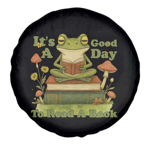 It Is A Good Day To Read A Book Spare Tire Cover Funny Frog Reading TS12 Print Your Wear