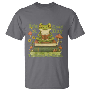 It Is A Good Day To Read A Book T Shirt Funny Frog Reading TS12 Charcoal Print Your Wear