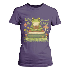It Is A Good Day To Read A Book T Shirt For Women Funny Frog Reading TS12 Purple Print Your Wear