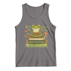It Is A Good Day To Read A Book Tank Top Funny Frog Reading TS12 Deep Heather Print Your Wear