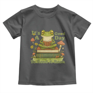 It Is A Good Day To Read A Book Toddler T Shirt Funny Frog Reading TS12 Dark Heather Print Your Wear
