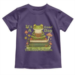 It Is A Good Day To Read A Book Toddler T Shirt Funny Frog Reading TS12 Purple Print Your Wear