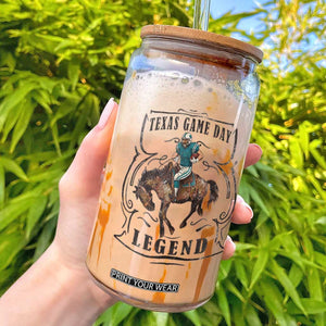 TX Game Day Legend Glass Can Funny CFF TS12 White Print Your Wear